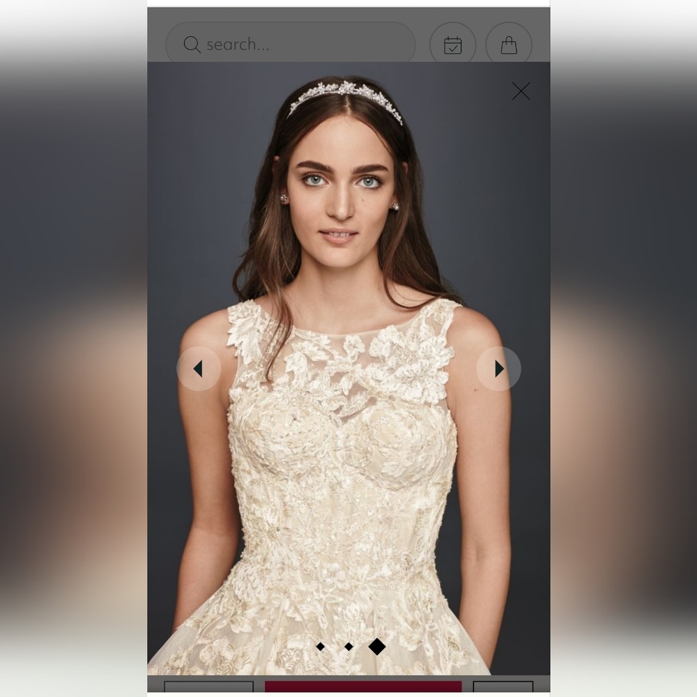 Oleg Cassini Ivory Wedding Gown Size 14